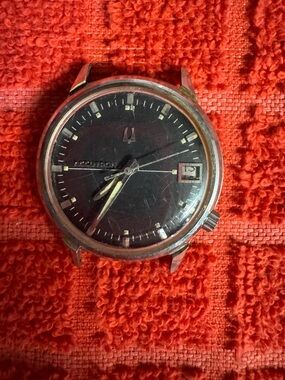 Bulova Men's Watch Black Dial Silver Case